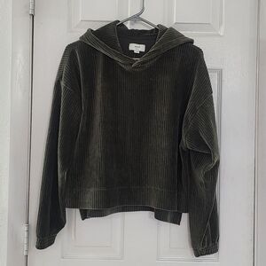 ​Aerie Oversized Corduroy Hoodie Olive Green XS/TP